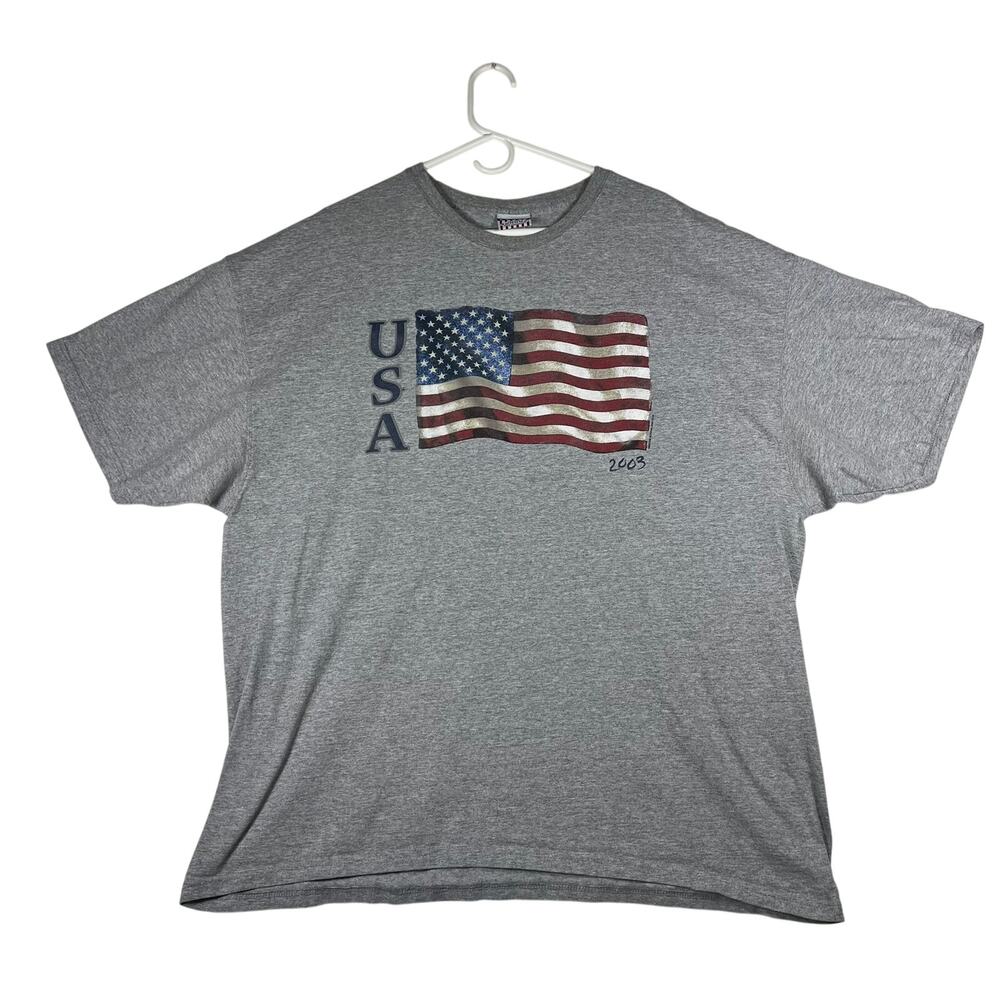 Vintage 2003 American Flag Genuine Sonoma Jean Company Gray T-Shirt‎ Size XXL
